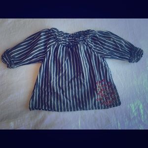 Tea Collection 3T Nagoya Stripe Dark Gray Top
